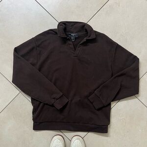 Forever 21 Chocolate Brown Fleece Pullover